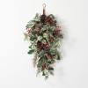 imageSullivans Frosted Holly with Pinecone Swag 28 Inch Artificial Greenery Decor Lifelike Design Easy Maintenance for AllYear Display Perfect for Windows Door and Curtain Accents