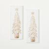 imageSullivans Gold Gilded Embossed Christmas Tree on White Metal Wall Art Piece 8quot x 22quot Rustic Vintage Kitchen Farmhouse Artwork Decoration Perfect for Office Living and Dining Rooms Wall Art Decor for the Holidays