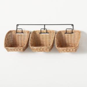 imageNatural Wall Basket Trio ampamp Rod