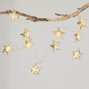 imageSullivans Christmas Tree Garland 6 ft Lighted Star Garland Champagne with LED Lights Christmas Indoor Farmhouse Decorations Perfect for Fireplace Mantle Living Room Dcor