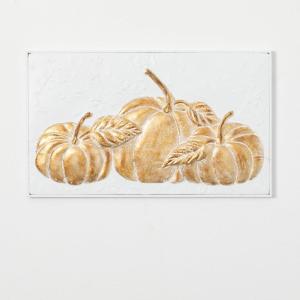 imageSullivans Gold Gilded Pumpkins Metal Wall Art Piece 135quot x 225quot Rustic Vintage Farmhouse Artwork Decoration for Office Living Dining Rooms Holiday Wall Art Dcor