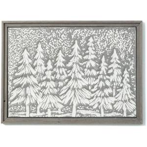imageSullivans White Debossed Snowy Trees 18quot x 24quot Rustic Vintage Farmhouse Artwork Decoration Perfect for Office Living and Dining Rooms Wall Art Decor for the Holidays