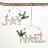 imageSullivans 45quot H and 425quot H Sullivans Wood Noel and Joy Ornament  Set of 2 White Christmas Ornaments Christmas Dcor Christmas Tree Dcor Ornament Set Christmas Decorations