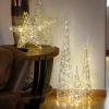 imageSullivans 355quot H 235quot H and 1575quot H Silver Outdoor Lighted Cones LED Christmas Decor LED Lights Christmas Decorations Holiday Decor Floor Decor