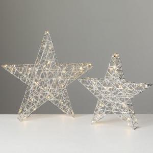 image1975quot H and 16quot H Sullivans Lighted Outdoor Silver Stars  Set of 2 Silver