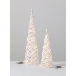 imageSullivans Set of 2 Decorative Christmas White LED Trees LED Christmas Decorations Christmas Decor Indoor Christmas Decor Mantle Decor White 24 and 1575 inches Tall