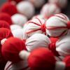 imageSullivans 6Foot Candy Cane Style Fabric Ball Christmas Garland Set of 3 Artificial Greenery Seasonal Holiday Decor Perfect for Weddings Fireplace Mantels Dining and Living Room