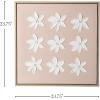 imageSullivans Wall Dcor Wall Art Flowers Dcor 2375quot Square Textured Ivory Flowers on Pink Canvas in Natural Wood Frame Artwork Decorations Hanging Art Bedroom Office Home Gallery Wall Entrway