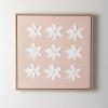 imageSullivans Wall Dcor Wall Art Flowers Dcor 2375quot Square Textured Ivory Flowers on Pink Canvas in Natural Wood Frame Artwork Decorations Hanging Art Bedroom Office Home Gallery Wall Entrway