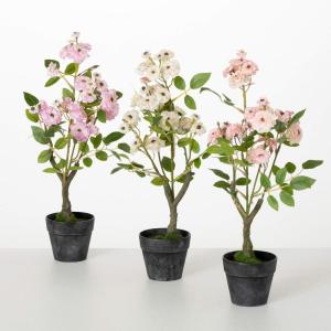 imageSullivans Fake Flowers Potted Rose Artificial Flower Bundle Set of 3 for Indoor 665quot Mini Pink ampamp White Rose Bush Faux LifeLike Plants Perfect in Living Room Home ampamp Office Dcor Shelf Decorations