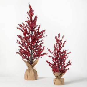 imageSullivans 22quot ampamp 36quot Berry Tree Set of 2 Everyday Artificial Trees Fake Indoor Tree Artificial Greenery Decor Living Room Office Entryway Home Decor