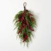 imageSullivans Green Cedar and Red Berry Swag 30 Inch Artificial Greenery Decor Lifelike Design Easy Maintenance for AllYear Display Perfect for Windows Door and Curtain Accents