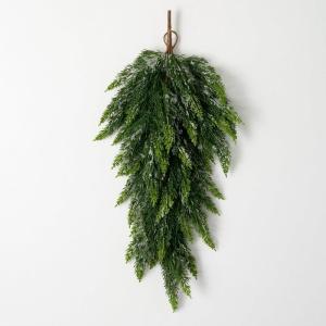 imageSullivans White Frosted Green Cedar Swag 28 Inch Artificial Greenery Decor Lifelike Design Easy Maintenance for AllYear Display Perfect for Windows Door and Curtain Accents