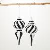 imageSullivans Black ampamp White Striped Finials Multicolor 10quot H Glass Set of 2 Christmas Dcor Christmas Tree Dcor Ornament Set Christmas Decorations