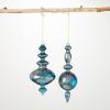 imageSullivans Sapphire Blue Finial Ornaments Blue 9quot H Glass Set of 2 Christmas Dcor Christmas Tree Dcor Ornament Set Christmas Decorations