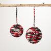 imageSullivans Sullivans RedBlack Knit Ball Ornaments Multicolor 6quot H Set of 2 Christmas Dcor Christmas Tree Dcor Ornament Set Christmas Decorations