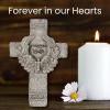 image:imageSullivans Memorial Cross Forever in Our Hearts Gift for Loss of Loved One Resin Durable Religious Cross with Wings in Memory Sympathy Tabletop Dcor Decorations