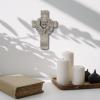 image:imageSullivans Memorial Cross Forever in Our Hearts Gift for Loss of Loved One Resin Durable Religious Cross with Wings in Memory Sympathy Tabletop Dcor Decorations