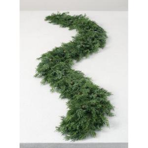 image:imageSullivans 6 8 Soft Touch Green Cedar Garland Artificial Greenery Seasonal Holiday Decor Perfect for Weddings Fireplace Mantels Dining and Living RoomSoft Cedar