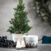 image:imageSullivans 175 Cypress Trees in Plaid Gunny Sacks Christmas Dcor Trees Holiday Decor Christmas Tabletop Trees Mantle Decor Christmas Decorations