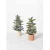 image:imageSullivans Green Potted Pine Artificial Tree 12 Set of 2 Christmas Dcor Trees Holiday Decor Christmas Tabletop Trees Mantle Decor Christmas Decorations