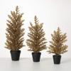 image:imageSullivans Potted Gold Pine Tree Set of 3 Christmas Dcor Trees Holiday Decor Christmas Tabletop Trees Mantle Decor Christmas Decorations