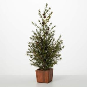 image:imageSullivans 25 Inch Potted Green Cedar Pinecone Tree Artificial Christmas Tree Dcor for Home Holiday Decoration