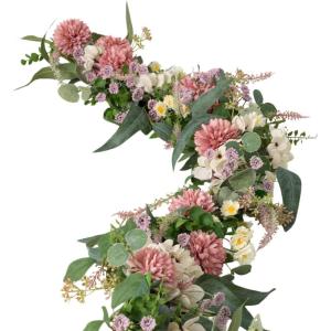 image:imageSullivans 5 ft Pink and White Flower Garland Artificial Greenery Decor for All Seasons Perfect for Weddings Fireplace Mantels Dining and Living Rooms