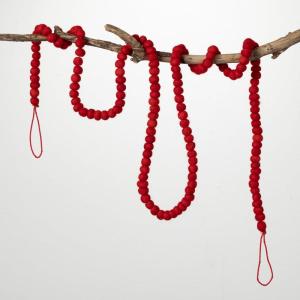 image:imageSullivans 70 Ruby Red Wool Ball Garland Boho Farmhouse Decor Seasonal Holiday Decor Perfect for Weddings Fireplace Mantels Dining and Living Room