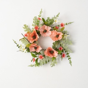image:imageSullivans 145 Inch Peachy Poppy Small Wreath Spring and Summer Artificial Wreath Everyday Wreath Front Door Wreaths Indoor amp Outdoor Wreaths Door Entryway Porch Dcor