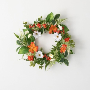 image:imageSullivans Tangerine Cream Small Wreath Artificial Greenery Flowers Everyday and Seasonal Wreaths Indoor amp Outdoor Wreaths for Front Door Entryway Porch Dcor