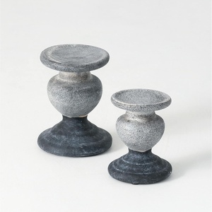 image:imageSullivans Pillar Candle Holder Set of Two 2 Exposed Gray with Dipped Bottom 7 H amp 55 H