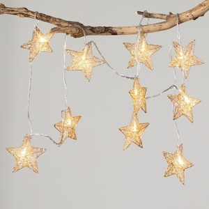 image:imageSullivans Christmas Tree Garland 6 ft Lighted Star Garland Gold with LED Lights Christmas Indoor Decorations Perfect for Fireplace Mantle Living Room Dcor