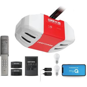 imageCraftsman 1 HPs Ultra Quiet Belt Drive Kit Smartphone Controlled myQ Model CMXEOCG982 Red Garage Door Opener