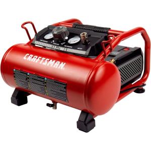 imageCraftsman Air Compressor 3 Gallon Max 155 Psi Pressure 15 HP OilFree MaintenanceFree Portable CMXECXA0200341 Red