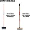 imageCRAFTSMAN CMXMKIT0080 3Piece Heavy Duty Cleaning Tool Set with 10 inAllSurface Wash12 in Scrubbing Deck Brush ampamp 18 in Push Broom Brown2Piece Wash Brush Pack