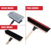 imageCRAFTSMAN CMXMKIT0080 3Piece Heavy Duty Cleaning Tool Set with 10 inAllSurface Wash12 in Scrubbing Deck Brush ampamp 18 in Push Broom Brown3Piece Seasonal CleanUp Pack