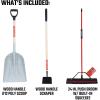 imageCRAFTSMAN CMXMKIT0080 3Piece Heavy Duty Cleaning Tool Set with 10 inAllSurface Wash12 in Scrubbing Deck Brush ampamp 18 in Push Broom Brown3Piece Winter CleanUp Pack