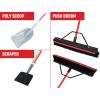 imageCRAFTSMAN CMXMKIT0080 3Piece Heavy Duty Cleaning Tool Set with 10 inAllSurface Wash12 in Scrubbing Deck Brush ampamp 18 in Push Broom Brown3Piece Winter CleanUp Pack