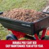 imageCraftsman CMXGZBF7124489 350 lb Load Capacity Tow Behind Poly DumpSwivel Cart 10 CU FT Capacity Lawn ampamp Garden CartTrailer for Lawn Mowers Easy to Use Hand Dumping MechanismCART
