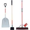 imageCRAFTSMAN CMXMKIT0080 3Piece Heavy Duty Cleaning Tool Set with 10 inAllSurface Wash12 in Scrubbing Deck Brush ampamp 18 in Push Broom Brown3Piece Winter CleanUp Pack