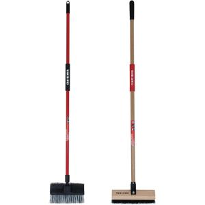 imageCRAFTSMAN CMXMKIT0080 3Piece Heavy Duty Cleaning Tool Set with 10 inAllSurface Wash12 in Scrubbing Deck Brush ampamp 18 in Push Broom Brown2Piece Wash Brush Pack