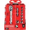 imageCRAFTSMAN Socket Set with Ratchet SAE 38quot Drive 11Piece Set with Case CMMT12027MM  11 Piece