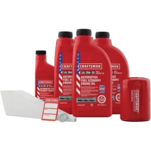 imageCRAFTSMAN Oil Change Kit Compatible With Honda Accord Civic CRV Fit HRV 35 Quart 0W20 Full Synthetic In The Kit 35 Quarts of Oil 1 Filter 1 Crush Washer 1 Oil Change Sticker CMXOKLT200881