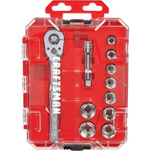 imageCRAFTSMAN Socket Set with Ratchet SAE 38quot Drive 11Piece Set with Case CMMT12027NEW MM  11 Piece