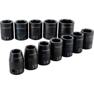 imageCRAFTSMAN Impact Socket Set SAE 12quot 12Piece CMMT15884Metric