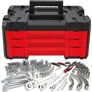 imageCRAFTSMAN Mechanics Tool Set 230Piece Hand Tool and Socket Set with 3Drawer Tool Box CMMT45305262 Piece Set