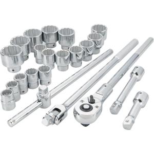 imageCRAFTSMAN Mechanics Tool Set 34 Inch Drive Ratchet Sockets Extension Bars THandle 22 Piece CMMT17904
