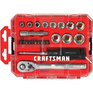 imageCRAFTSMAN Socket Set Nano Metric 38quot Drive 24Piece CMMT12011SAE
