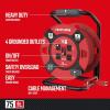 imageCRAFTSMAN 100 Ft Retractable Extension Cord Reel With 4 Outlets ampamp Heavy Duty 14AWG SJTW Cable75 ft